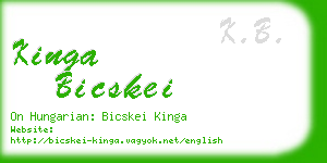 kinga bicskei business card